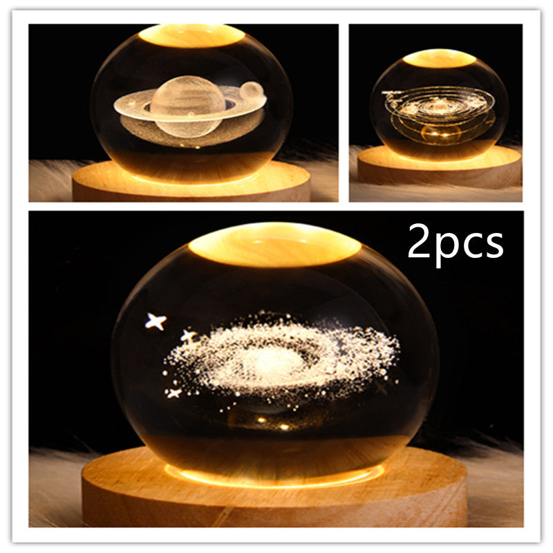 LED Night Light Crystal Ball Table Lamp