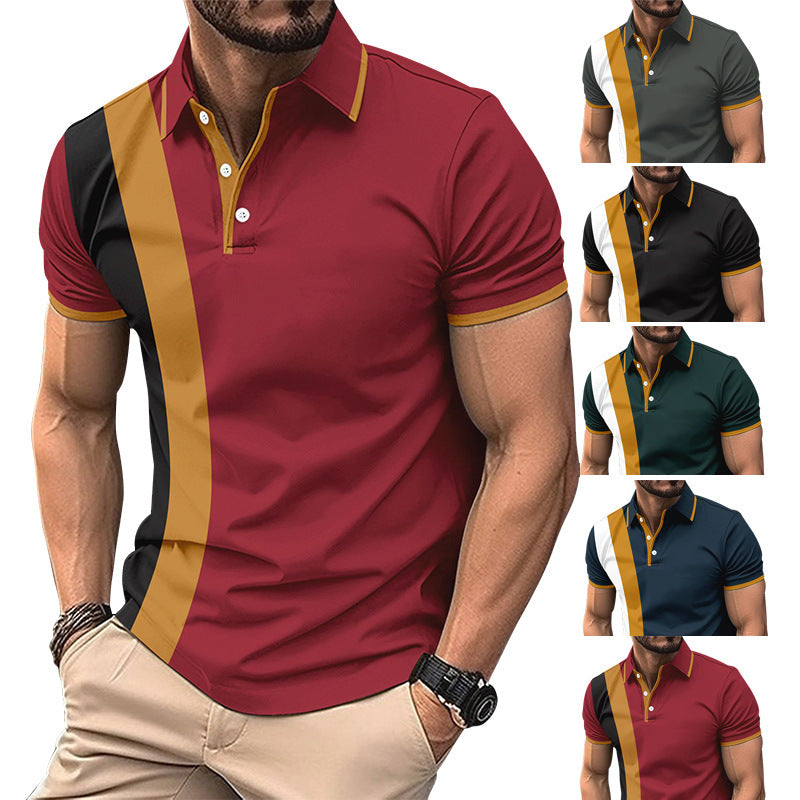 Business Colorblock All-matching T-shirt