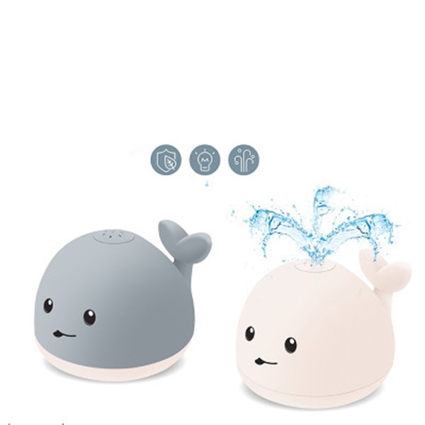 Baby Cute Cartoon Whale Floating Spraying Water Bath Toys With Light Music LED Light Baby Toys