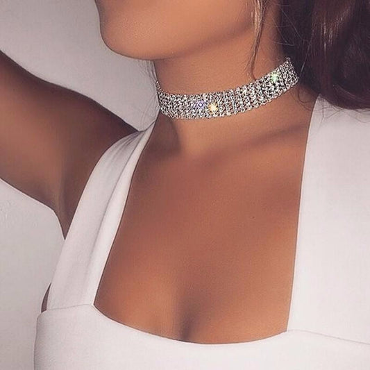 Crystal Rhinestone Choker for Women