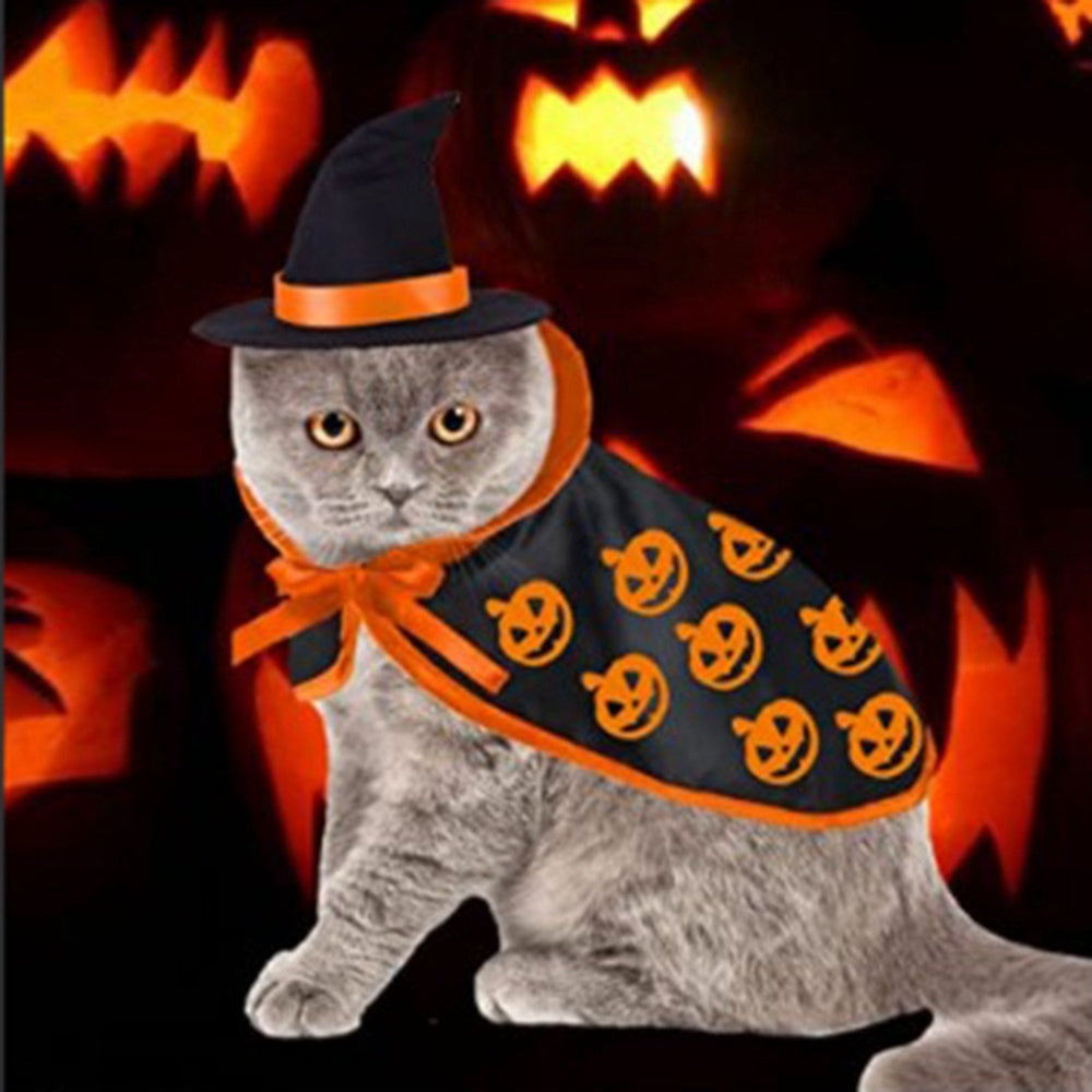 Pet Halloween Cape Hat Set