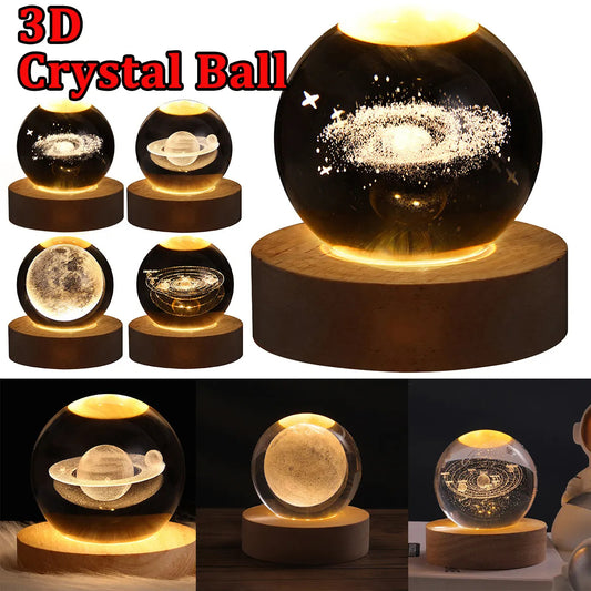 LED Night Light Crystal Ball Table Lamp