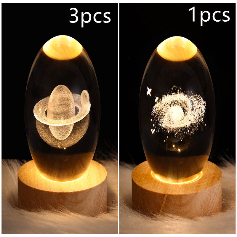 LED Night Light Crystal Ball Table Lamp