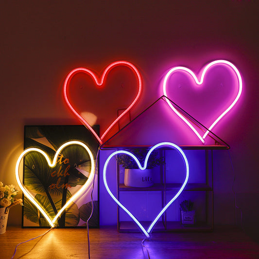 Love Heart Neon Acrylic Transparent Back Molding Light Atmosphere Light Decoration