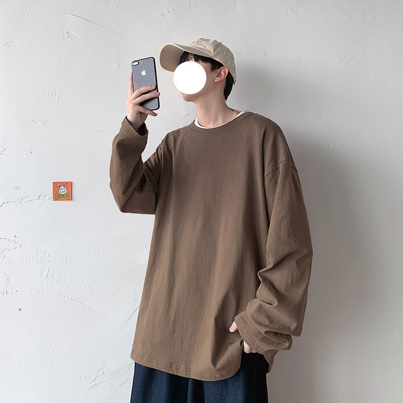 Legible Spring Autumn Long Sleeve T-shirts Men O-Neck Loose