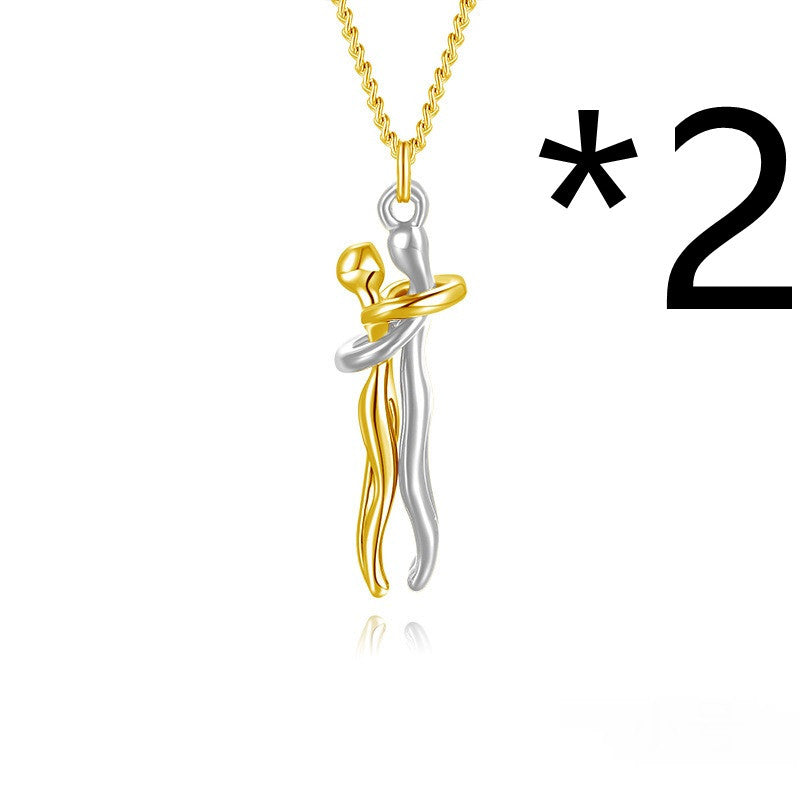 Affectionate Couples Hug Necklace