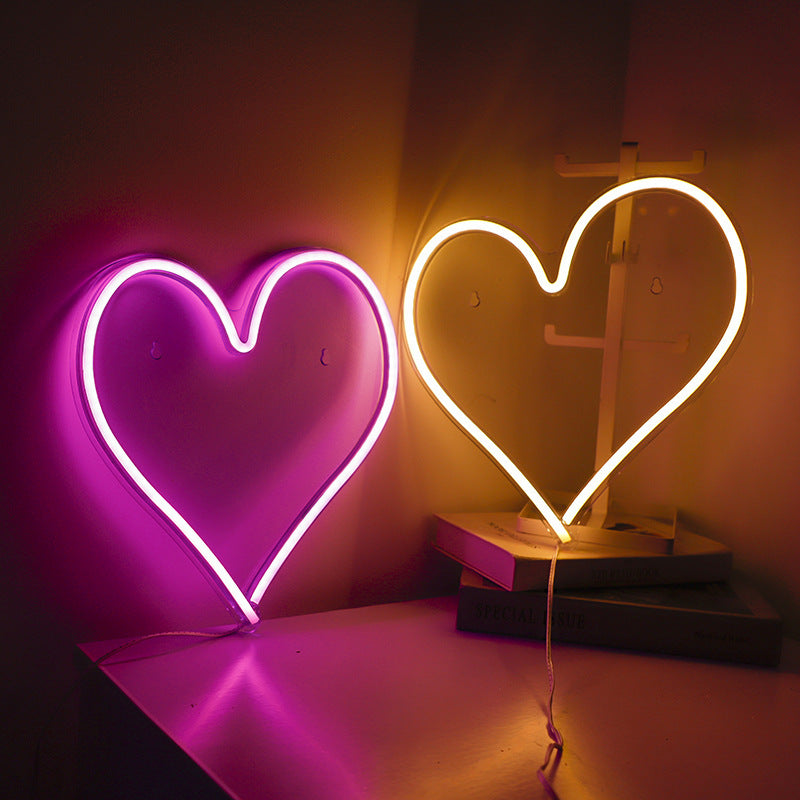 Love Heart Neon Acrylic Transparent Back Molding Light Atmosphere Light Decoration