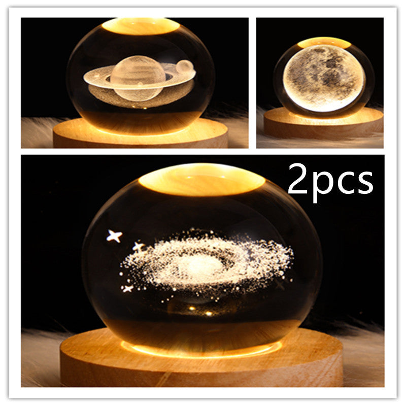 LED Night Light Crystal Ball Table Lamp