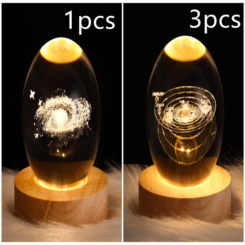 LED Night Light Crystal Ball Table Lamp