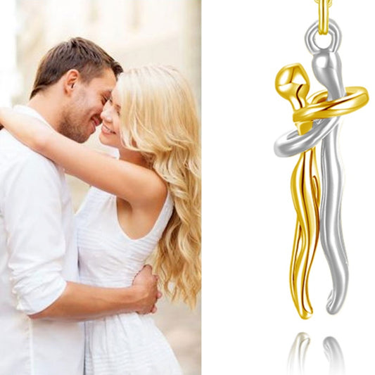 Affectionate Couples Hug Necklace