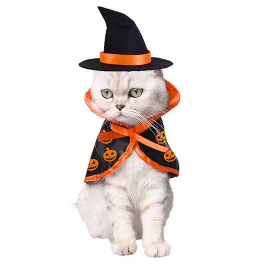 Pet Halloween Cape Hat Set