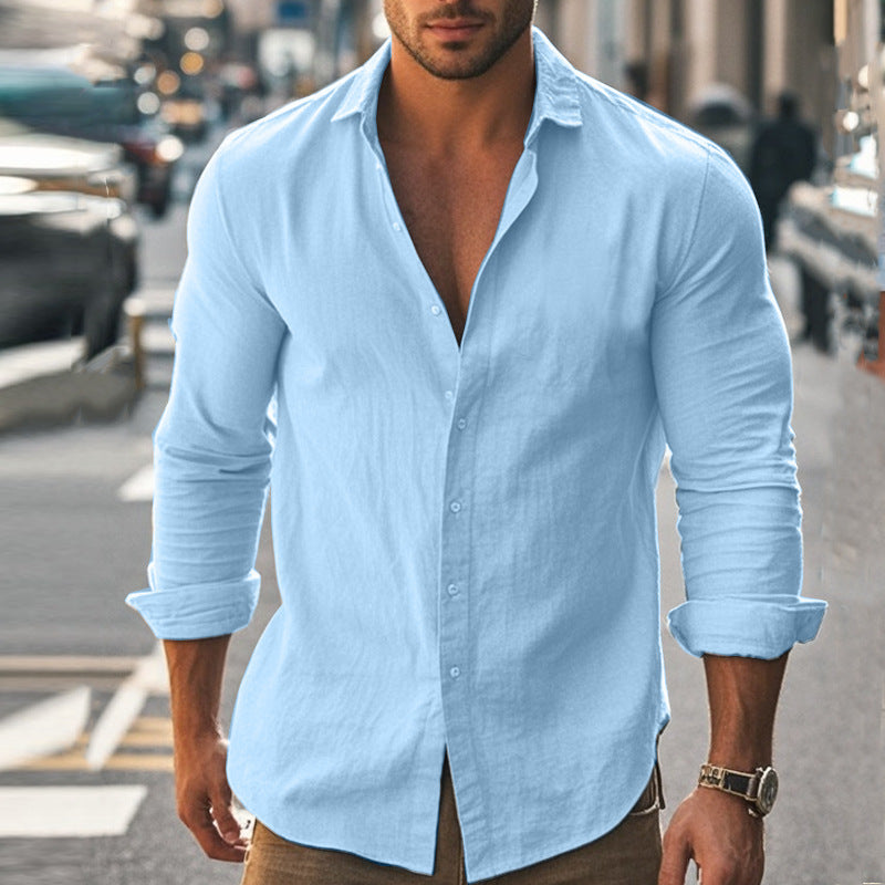 Men's Cotton And Linen Shirt