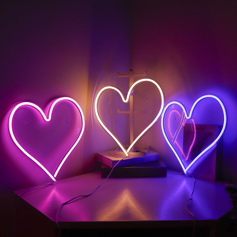 Love Heart Neon Acrylic Transparent Back Molding Light Atmosphere Light Decoration