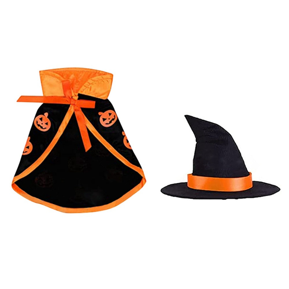 Pet Halloween Cape Hat Set