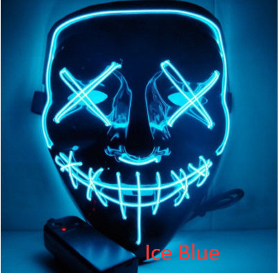 Black V Halloween Horror Glowing Mask